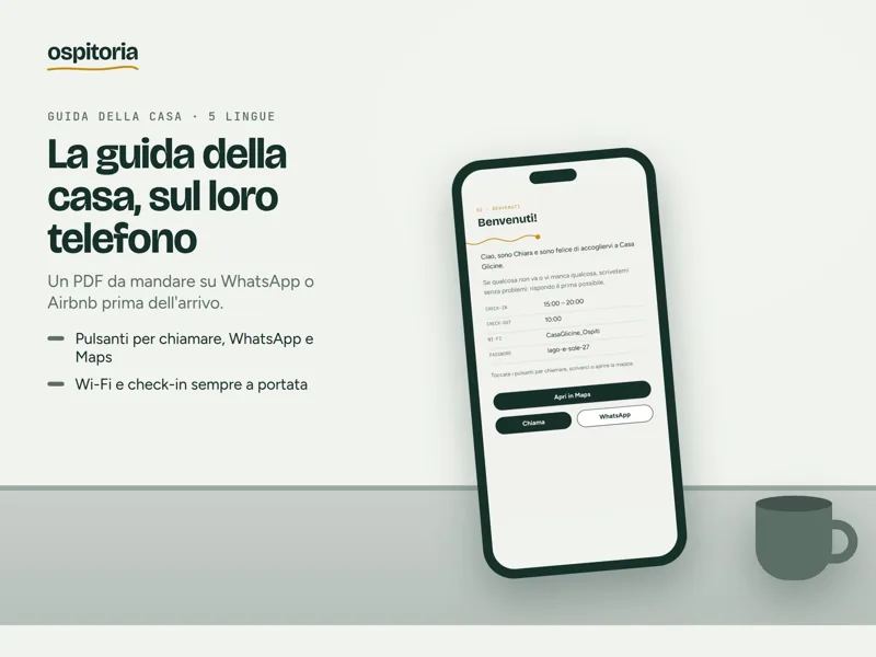 Copertina di Welcome Book per case vacanza